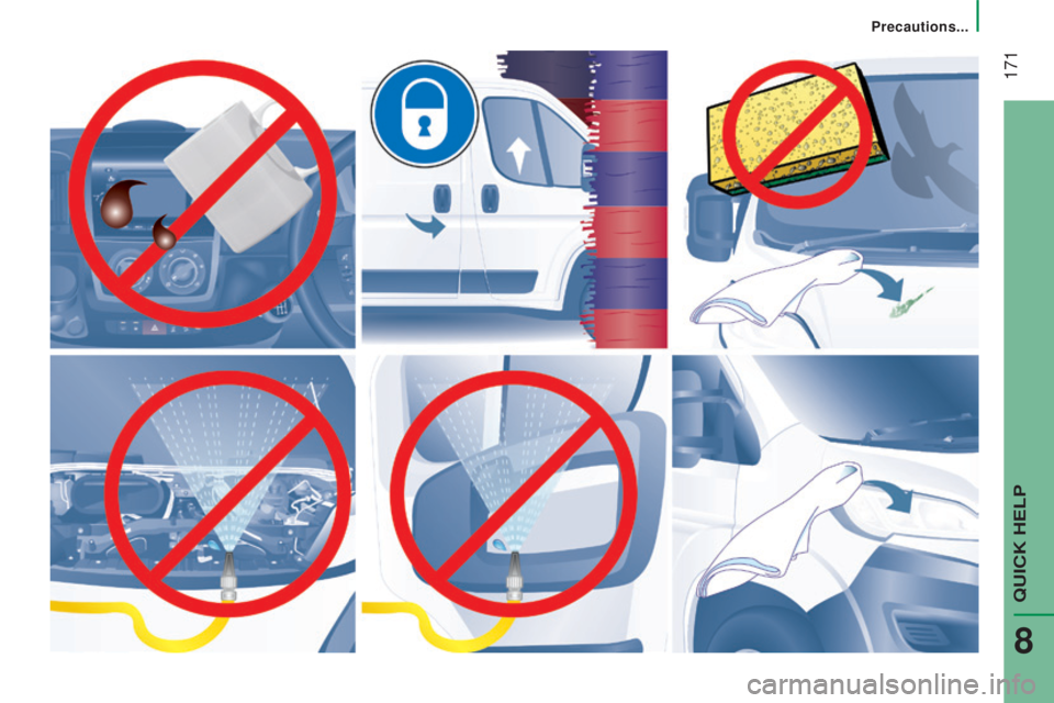 PEUGEOT BOXER 2015  Owners Manual  171 
QuICK HeLP 
8
Precautions...  