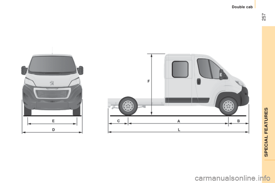 PEUGEOT BOXER 2015  Owners Manual  257 
SPeCIAL FeAtuReS
Double cab  