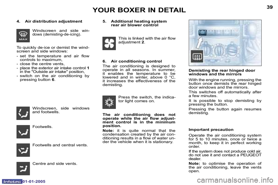 PEUGEOT BOXER DAG 2005 Manual PDF �3�8
�0�1�-�0�1�-�2�0�0�5
�3�9
�0�1�-�0�1�-�2�0�0�5
�W�i�n�d�s�c�r�e�e�n�  �a�n�d�  �s�i�d�e� �w�i�n�-
�d�o�w�s� �(�d�e�m�i�s�t�i�n�g�-�d�e�-�i�c�i�n�g�)�.
�W�i�n�d�s�c�r�e�e�n�,�  �s�i�d�e�  �w�i�n�d