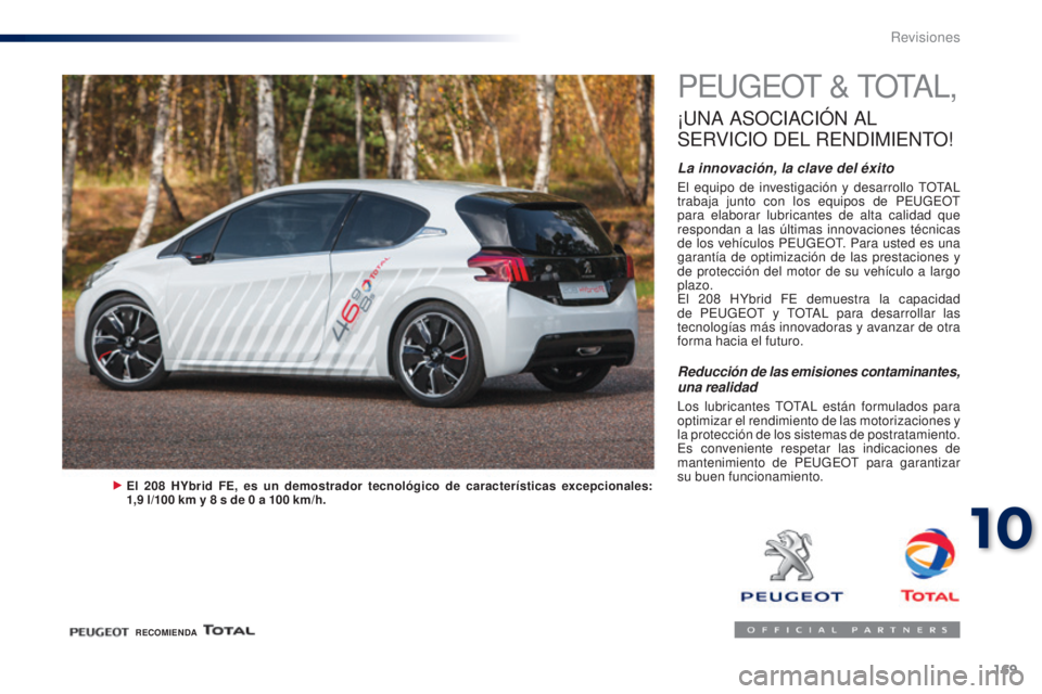 PEUGEOT 108 2014 Manual del propietario (in Spanish) 169
B3_es_Chap10_verifications_ed01-2014
PEUGEOT & TOTAL,
¡UNA ASOCIACIóN AL
S
ERVICIO
DEL
RENDIMIENTO
!
La innovación, la clave del éxito
El equipo de investigación y desarrollo TOTAL
PEUGEOT 108 2014 Manual del propietario (in Spanish) 169
B3_es_Chap10_verifications_ed01-2014
PEUGEOT & TOTAL,
¡UNA ASOCIACIóN AL
S
ERVICIO
DEL
RENDIMIENTO
!
La innovación, la clave del éxito
El equipo de investigación y desarrollo TOTAL