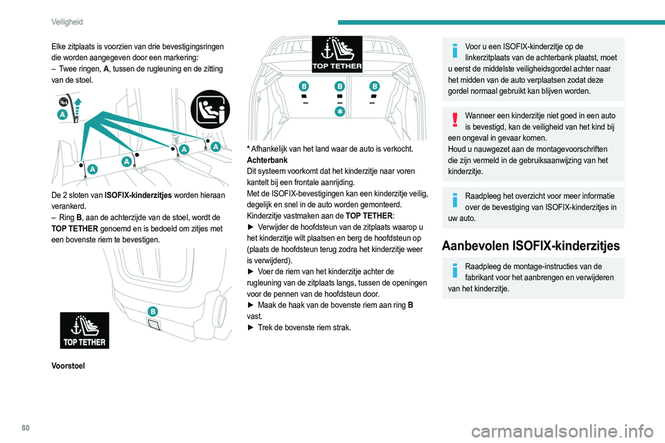 PEUGEOT 2008 2021 Instructieboekje (in Dutch) 80
Veiligheid
"RÖMER Baby-Safe met ISOFIX-basis"(lengtecategorie: E)
Categorie 0+: vanaf geboorte tot 13 kg.
Dit kinderzitje wordt met de rug in de rijrichting
geplaatst met behulp van PEUGEOT 2008 2021 Instructieboekje (in Dutch) 80
Veiligheid
"RÖMER Baby-Safe met ISOFIX-basis"(lengtecategorie: E)
Categorie 0+: vanaf geboorte tot 13 kg.
Dit kinderzitje wordt met de rug in de rijrichting
geplaatst met behulp van