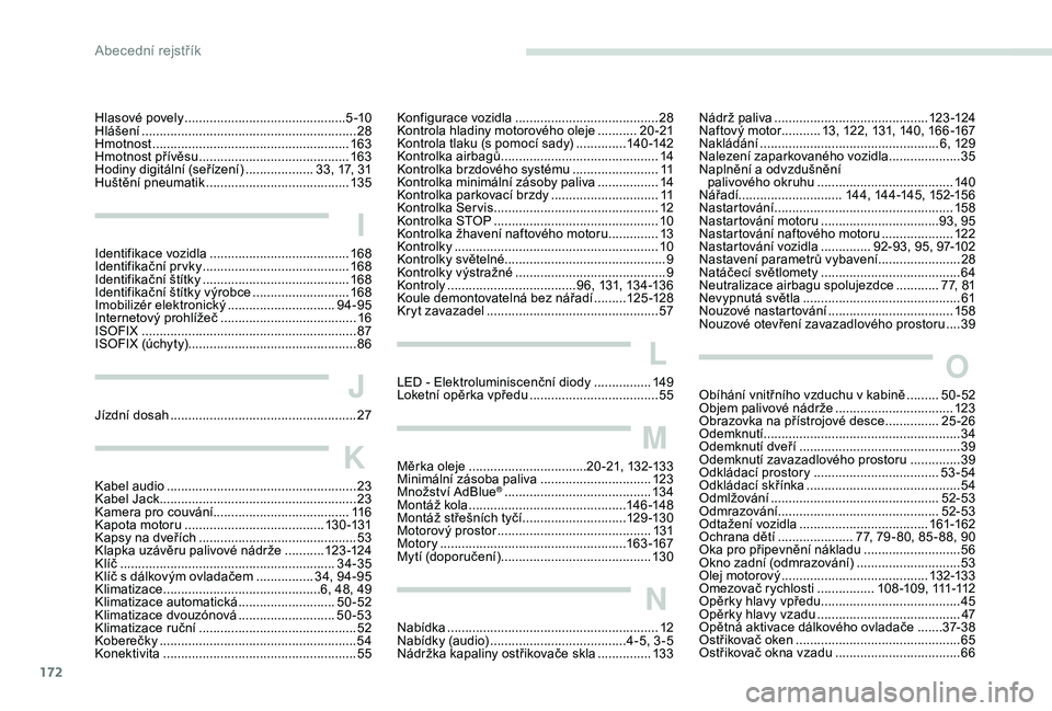 PEUGEOT 2008 2018 Návod na použití (in Czech) 172172
Hlasové povely .............................................5 -10
Hlášení ............................................................ 28
Hm
otnost
...............................
....... PEUGEOT 2008 2018 Návod na použití (in Czech) 172172
Hlasové povely .............................................5 -10
Hlášení ............................................................ 28
Hm
otnost
...............................
.......