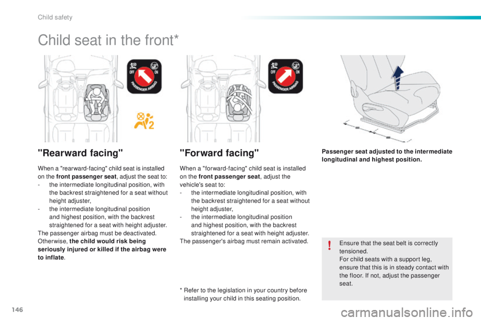 PEUGEOT 2008 2015 Owners Manual 146
2008_en_Chap08_securite-enfants_ed01-2015
Ensure that the seat belt is correctly
tensioned.
For child seats with a support leg,
ensure that this is in steady contact with
the floor. If not, adj PEUGEOT 2008 2015 Owners Manual 146
2008_en_Chap08_securite-enfants_ed01-2015
Ensure that the seat belt is correctly
tensioned.
For child seats with a support leg,
ensure that this is in steady contact with
the floor. If not, adj