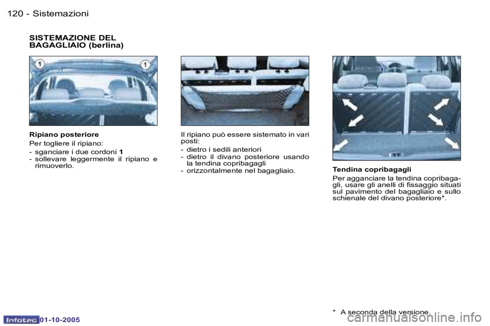 PEUGEOT 206 2005.5  Manuale duso (in Italian) �S�i�s�t�e�m�a�z�i�o�n�i�1�2�0 �-
�0�1�-�1�0�-�2�0�0�5
�1�2�1�S�i�s�t�e�m�a�z�i�o�n�i�-
�0�1�-�1�0�-�2�0�0�5
�T�e�n�d�i�n�a� �c�o�p�r�i�b�a�g�a�g�l�i 
�P�e�r� �a�g�g�a�n�c�i�a�r�e� �l�a� �t�e�n�d�i�n�