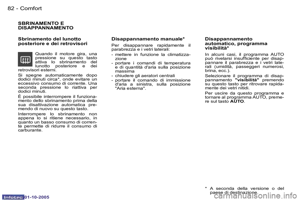 PEUGEOT 206 2005.5  Manuale duso (in Italian) �C�o�m�f�o�r�t�8�2 �-
�0�1�-�1�0�-�2�0�0�5
�8�3�C�o�m�f�o�r�t�-
�0�1�-�1�0�-�2�0�0�5
�S�B�R�I�N�A�M�E�N�T�O� �E�  
�D�I�S�A�P�P�A�N�N�A�M�E�N�T�O
�S�b�r�i�n�a�m�e�n�t�o� �d�e�l� �l�u�n�o�t�t�o�  
�p�o
