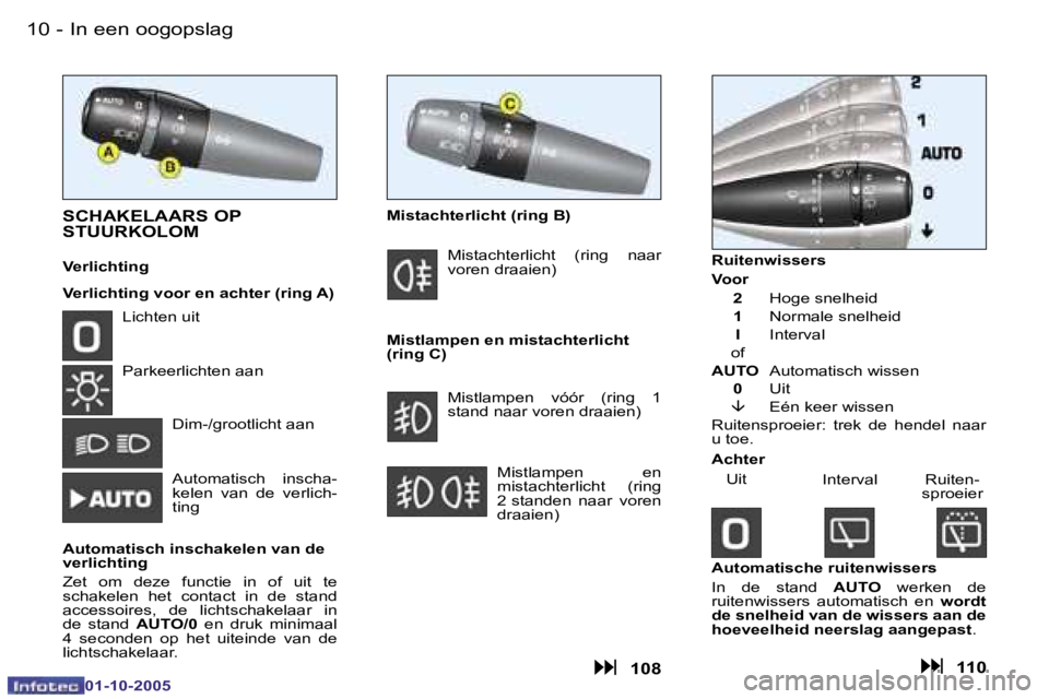 PEUGEOT 206 2005.5  Instructieboekje (in Dutch) �I�n� �e�e�n� �o�o�g�o�p�s�l�a�g�1�0 �-
�0�1�-�1�0�-�2�0�0�5
�1�1�I�n� �e�e�n� �o�o�g�o�p�s�l�a�g�-
�0�1�-�1�0�-�2�0�0�5
�S�C�H�A�K�E�L�A�A�R�S� �O�P�  
�S�T�U�U�R�K�O�L�O�M
�V�e�r�l�i�c�h�t�i�n�g 
�V