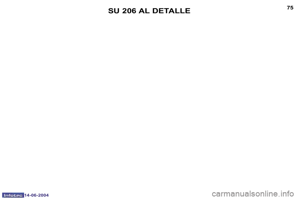 PEUGEOT 206 2004  Manual del propietario (in Spanish) �7�4
�1�4�-�0�6�-�2�0�0�4
�7�5
�1�4�-�0�6�-�2�0�0�4
�S�U� �2�0�6� �A�L� �D�E�T�A�L�L�E 