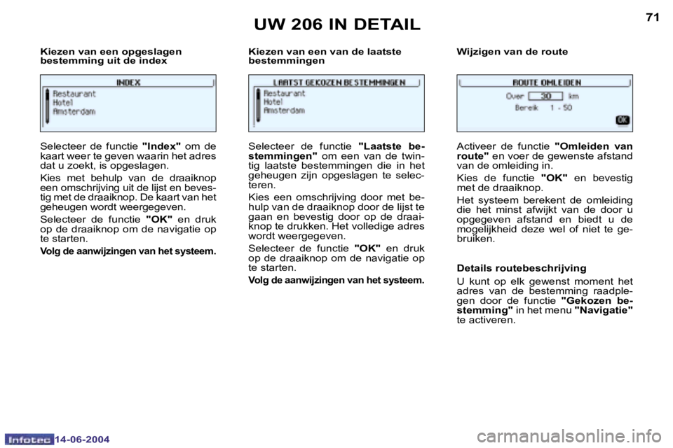 PEUGEOT 206 2004  Instructieboekje (in Dutch) �7�0
�1�4�-�0�6�-�2�0�0�4
�7�1
�1�4�-�0�6�-�2�0�0�4
�K�i�e�z�e�n� �v�a�n� �e�e�n� �o�p�g�e�s�l�a�g�e�n 
�b�e�s�t�e�m�m�i�n�g� �u�i�t� �d�e� �i�n�d�e�x�K�i�e�z�e�n� �v�a�n� �e�e�n� �v�a�n� �d�e� �l�a�a