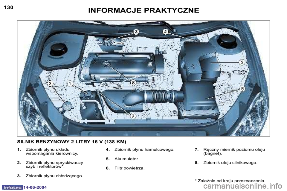PEUGEOT 206 2004  Instrukcja obsługi (in Polish) �1�3�0
�1�4�-�0�6�-�2�0�0�4
�1�3�1
�1�4�-�0�6�-�2�0�0�4
�I�N�F�O�R�M�A�C�J�E� �P�R�A�K�T�Y�C�Z�N�E
�1�.�  �Z�b�i�o�r�n�i�k� �p�ł�y�n�u� �u�k�ł�a�d�u� 
�w�s�p�o�m�a�g�a�n�i�a� �k�i�e�r�o�w�n�i�c�y�.
