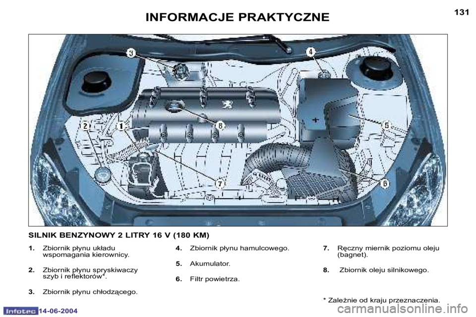 PEUGEOT 206 2004  Instrukcja obsługi (in Polish) �1�3�0
�1�4�-�0�6�-�2�0�0�4
�1�3�1
�1�4�-�0�6�-�2�0�0�4
�I�N�F�O�R�M�A�C�J�E� �P�R�A�K�T�Y�C�Z�N�E
�1�.�  �Z�b�i�o�r�n�i�k� �p�ł�y�n�u� �u�k�ł�a�d�u� 
�w�s�p�o�m�a�g�a�n�i�a� �k�i�e�r�o�w�n�i�c�y�.
