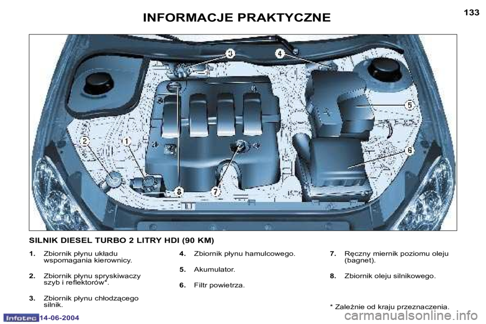 PEUGEOT 206 2004  Instrukcja obsługi (in Polish) �1�3�2
�1�4�-�0�6�-�2�0�0�4
�1�3�3
�1�4�-�0�6�-�2�0�0�4
�I�N�F�O�R�M�A�C�J�E� �P�R�A�K�T�Y�C�Z�N�E
�1�.�  �Z�b�i�o�r�n�i�k� �p�ł�y�n�u� �u�k�ł�a�d�u� 
�w�s�p�o�m�a�g�a�n�i�a� �k�i�e�r�o�w�n�i�c�y�.

