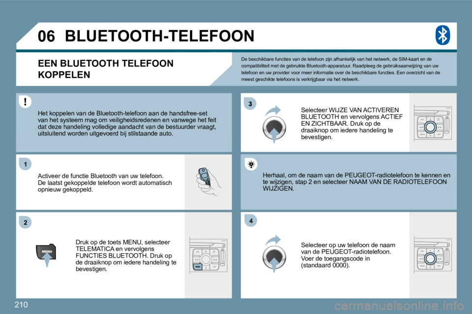 PEUGEOT 207 2009  Instructieboekje (in Dutch) 210
�3
�2�2
11
�4�4
�0�6
� �D�e� �b�e�s�c�h�i�k�b�a�r�e� �f�u�n�c�t�i�e�s� �v�a�n� �d�e� �t�e�l�e�f�o�o�n� �z�i�j�n� �a�f�h�a�n�k�e�l�i�j�k� �v�a�n� �h�e�t� �n�e�t�w�e�r�k�,� �d�e� �S�I�M�-�k�a�a�r�t�