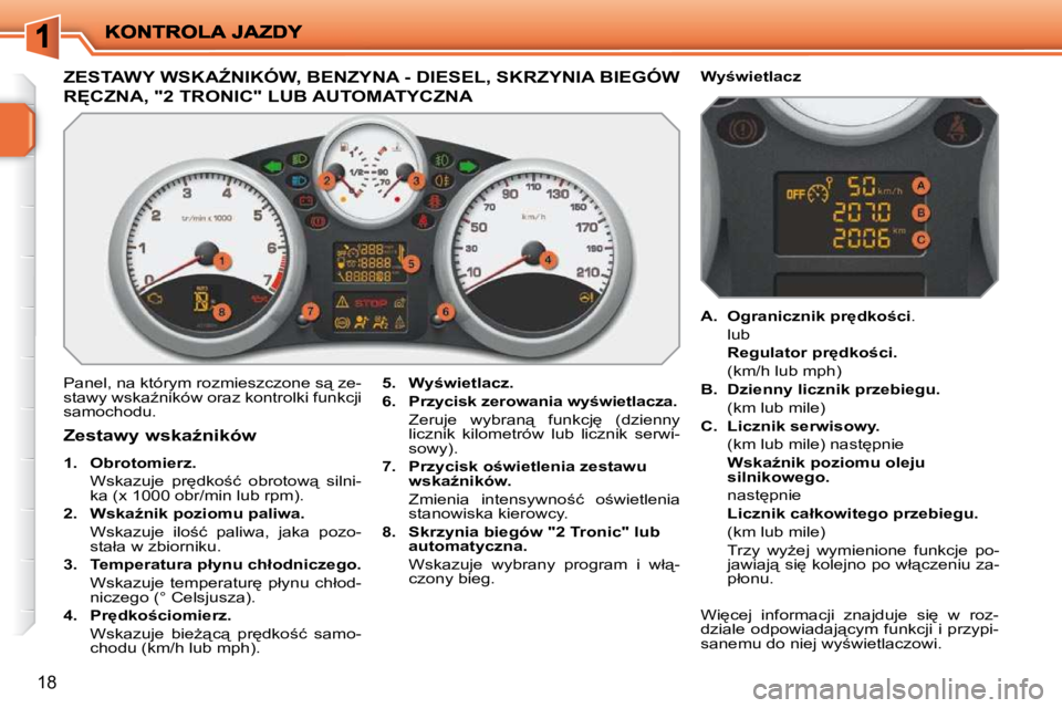 PEUGEOT 207 2009  Instrukcja obsługi (in Polish) 18
� � � � � � � � � � � � � � � � � �Z�E�S�T�A�W�Y� �W�S�K�AD�N�I�K�Ó�W�,� �B�E�N�Z�Y�N�A� �-� �D�I�E�S�E�L�,� �S�K�R�Z�Y�N�I�A� �B�I�E�G�Ó�W� 
�R&�C�Z�N�A�,� �"�2� �T�R�O�N�I�C�"� �L�U�B