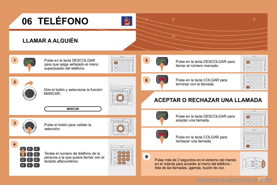 PEUGEOT 207 2008 Manual del propietario (in Spanish) 193
2
abc
5
jkl
8
tuv 3
def
6
mno
9
wxyz
1 4
ghi
7
pqrs
0 #
ESC
MENU LIST
ESC
MENU LIST
2
abc
5
jkl
8
tuv 3
def
6
mno
9
wxyz
1 4
ghi
r
7
pq s
0
#
2
abc
5
jkl
8
tuv 3
def
6
mno
9
wxyz
1 4
ghi
r
7
pq s
PEUGEOT 207 2008 Manual del propietario (in Spanish) 193
2
abc
5
jkl
8
tuv 3
def
6
mno
9
wxyz
1 4
ghi
7
pqrs
0 #
ESC
MENU LIST
ESC
MENU LIST
2
abc
5
jkl
8
tuv 3
def
6
mno
9
wxyz
1 4
ghi
r
7
pq s
0
#
2
abc
5
jkl
8
tuv 3
def
6
mno
9
wxyz
1 4
ghi
r
7
pq s