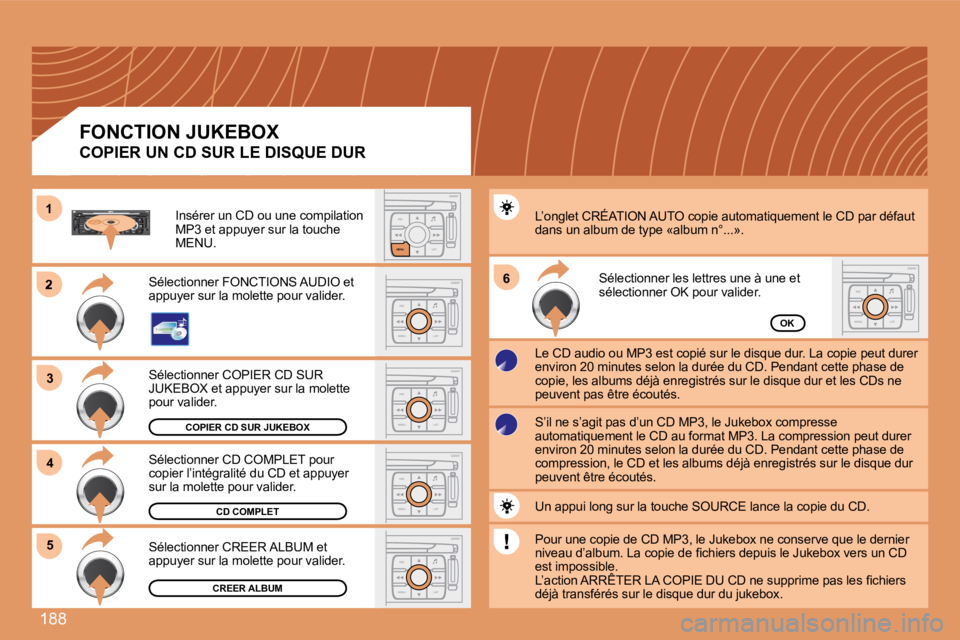 PEUGEOT 207 2008  Manuel du propriétaire (in French) 188
2
33
S
O SSOURCE
MODE BAND ESC
2
abc
5
jkl
8
tuv 3
def
6
mno
9
wxyz
1 4
ghi
7
pqrs0 # MENU LIST
TA 
PTY
DARKESC
LIST
MENU
ESC
MENU LIST
66
ESC
MENU LIST
ESC
MENU LIST
ESC
MENU LIST
44
ESC
MENU LIS