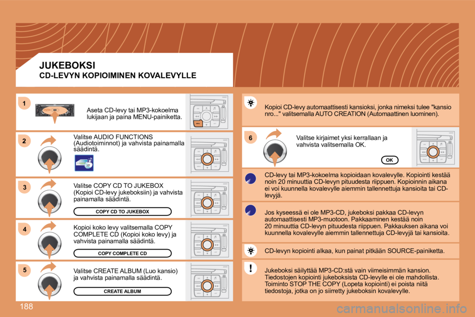 PEUGEOT 207 2008 Omistajan Käsikirja (in Finnish) 188
2
33
S
O SSOURCE
MODE BAND ESC
2
abc
5
jkl
8
tuv 3
def
6
mno
9
wxyz
1 4
ghi
7
pqrs0 # MENU LIST
TA
PTY
DARKESC
LIST
MENU
ESC
MENU LIST
66
ESC
MENU LIST
ESC
MENU LIST
ESC
MENU LIST
44
ESC
MENU LIS PEUGEOT 207 2008 Omistajan Käsikirja (in Finnish) 188
2
33
S
O SSOURCE
MODE BAND ESC
2
abc
5
jkl
8
tuv 3
def
6
mno
9
wxyz
1 4
ghi
7
pqrs0 # MENU LIST
TA
PTY
DARKESC
LIST
MENU
ESC
MENU LIST
66
ESC
MENU LIST
ESC
MENU LIST
ESC
MENU LIST
44
ESC
MENU LIS