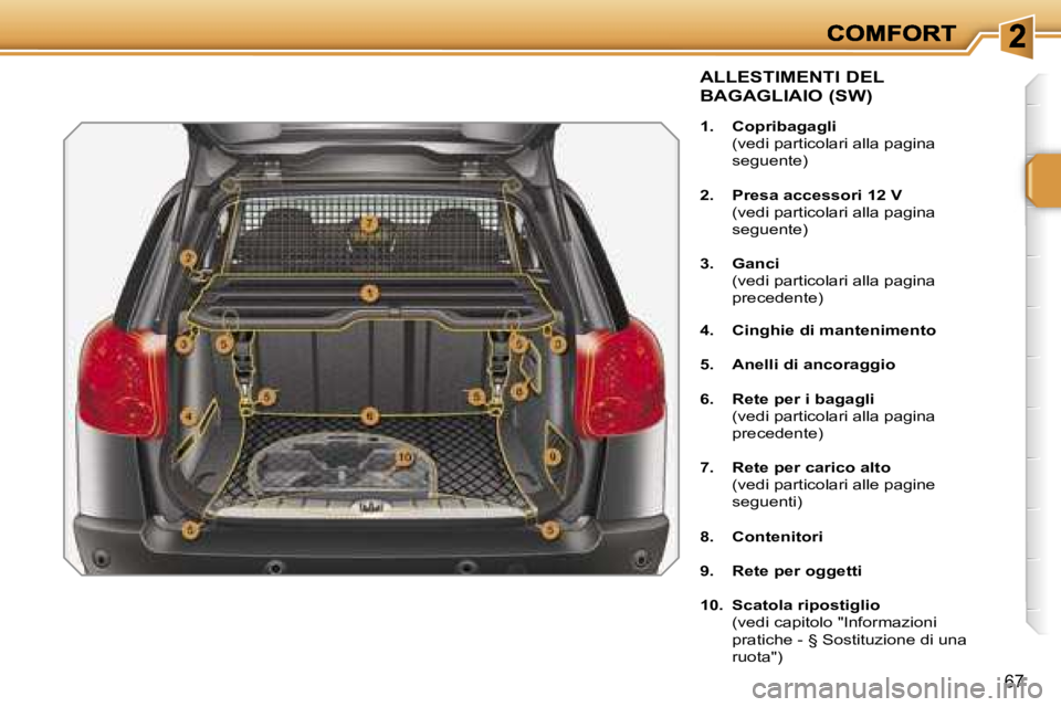 PEUGEOT 207 2007  Manuale duso (in Italian) �6�7
�A�L�L�E�S�T�I�M�E�N�T�I� �D�E�L�  
�B�A�G�A�G�L�I�A�I�O� �(�S�W�)
�1�.�  �C�o�p�r�i�b�a�g�a�g�l�i�  �(�v�e�d�i� �p�a�r�t�i�c�o�l�a�r�i� �a�l�l�a� �p�a�g�i�n�a�s�e�g�u�e�n�t�e�)
�2�.�  �P�r�e�s�a