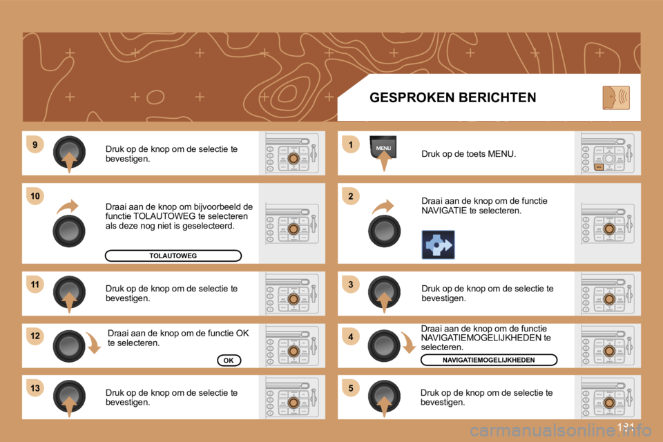PEUGEOT 207 2007  Instructieboekje (in Dutch) �1�8�1
�9�9
�1�0�1�0
�1�1�1�1
�1�2�1�2
�1�3�1�3
�1�1
�2�2
�3�3
�4�4
�5�5
�D�r�u�k� �o�p� �d�e� �k�n�o�p� �o�m� �d�e� �s�e�l�e�c�t�i�e� �t�e� �b�e�v�e�s�t�i�g�e�n�.
�D�r�u�k� �o�p� �d�e� �k�n�o�p� �o�m