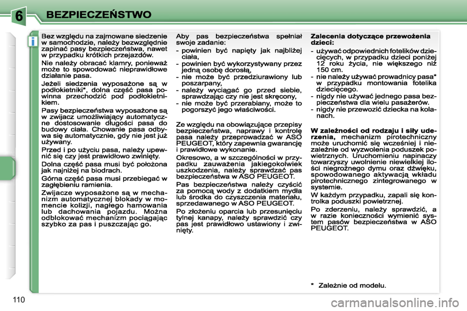 PEUGEOT 207 2007  Instrukcja obsługi (in Polish) �i
�1�1�0                                                                       