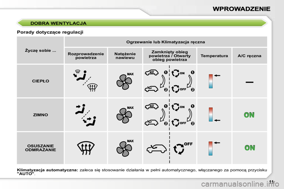 PEUGEOT 207 2007  Instrukcja obsługi (in Polish) �–
�D�O�B�R�A� �W�E�N�T�Y�L�A�C�J�A
�P�o�r�a�d�y� �d�o�t�y�c�z"�c�e� �r�e�g�u�l�a�c�j�i
F�y�c�z
� �s�o�b�i�e� �.�.�.
�O�g�r�z�e�w�a�n�i�e� �l�u�b� �K�l�i�m�a�t�y�z�a�c�j�a� �r
�c�z�n�a
�R�o�