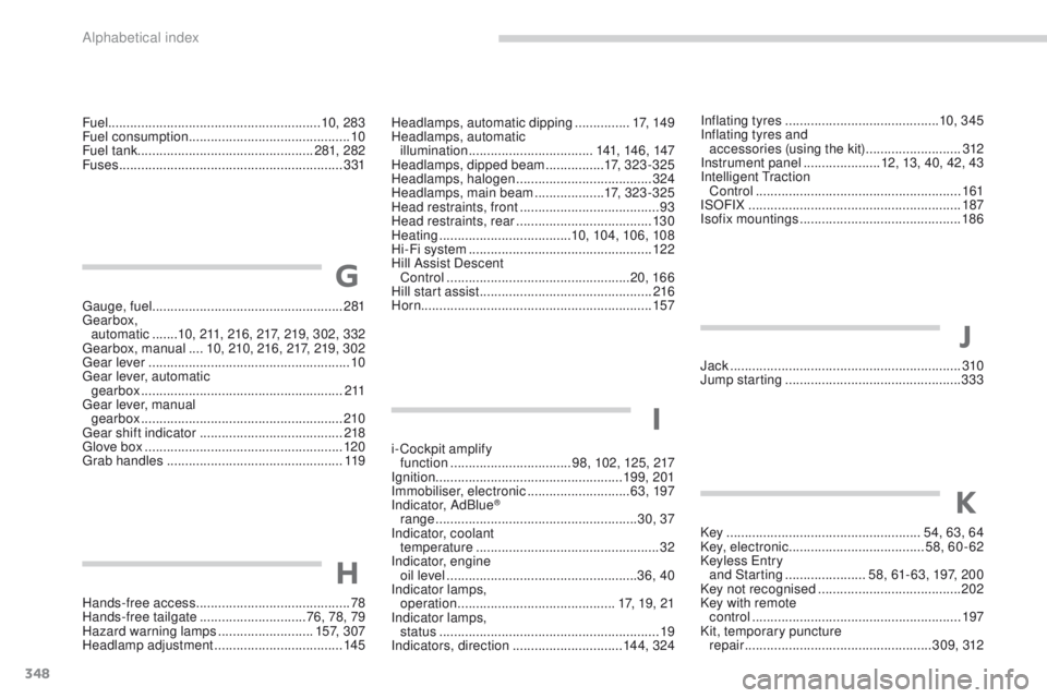 PEUGEOT 3008 2017 Owners Manual 348
3008-2_en_Chap11_index-alpha_ed01-2016
Headlamps, automatic dipping ...............17, 149
Headlamps, automatic illumination
.................................. 141, 146 , 147
Headlamps, dippe PEUGEOT 3008 2017 Owners Manual 348
3008-2_en_Chap11_index-alpha_ed01-2016
Headlamps, automatic dipping ...............17, 149
Headlamps, automatic illumination
.................................. 141, 146 , 147
Headlamps, dippe