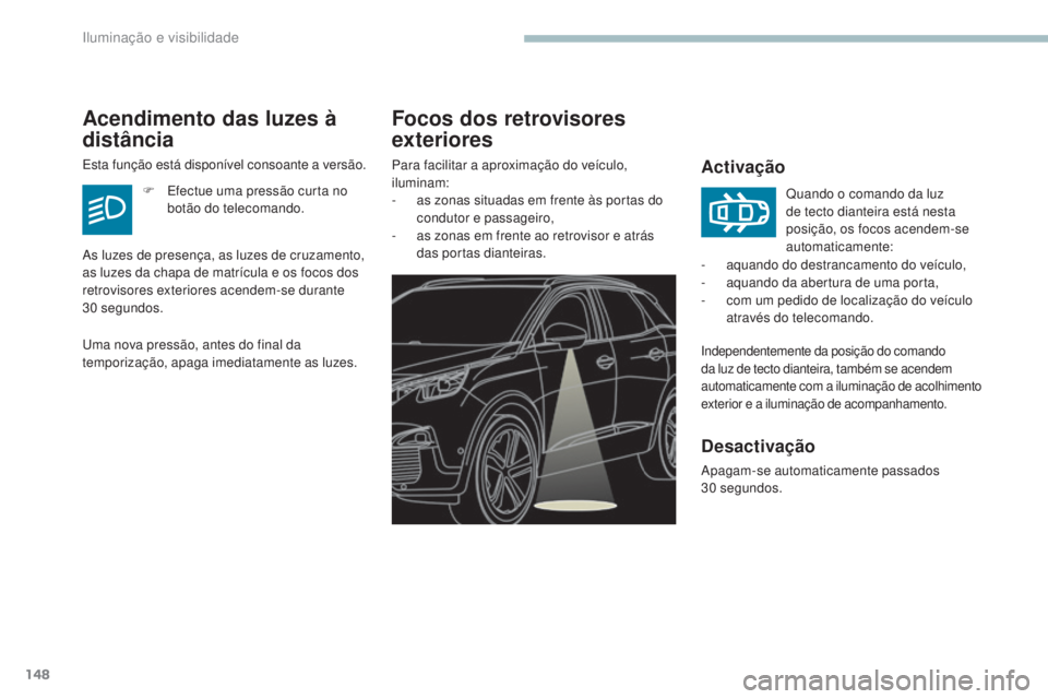 PEUGEOT 3008 2017 Manual de utilização (in Portuguese) 148
3008-2_pt_Chap04_eclairage-et-visibilite_ed01-2016
Focos dos retrovisores
exteriores
Activação
Independentemente da posição do comando
da luz de tecto dianteira, também se acendem
automati PEUGEOT 3008 2017 Manual de utilização (in Portuguese) 148
3008-2_pt_Chap04_eclairage-et-visibilite_ed01-2016
Focos dos retrovisores
exteriores
Activação
Independentemente da posição do comando
da luz de tecto dianteira, também se acendem
automati