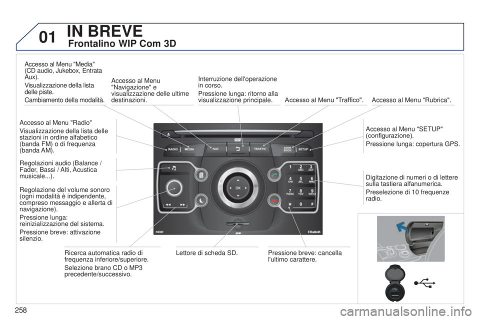 PEUGEOT 3008 2014 Manuale duso (in Italian) 01
258
3008_it_Chap12b_Ng4_ed01-2014
IN BREVE
Frontalino WIP Com 3D
Accesso al Menu "Radio"
Visualizzazione della lista delle
stazioni in ordine alfabetico
(banda FM) o di frequenza
(banda PEUGEOT 3008 2014 Manuale duso (in Italian) 01
258
3008_it_Chap12b_Ng4_ed01-2014
IN BREVE
Frontalino WIP Com 3D
Accesso al Menu "Radio"
Visualizzazione della lista delle
stazioni in ordine alfabetico
(banda FM) o di frequenza
(banda