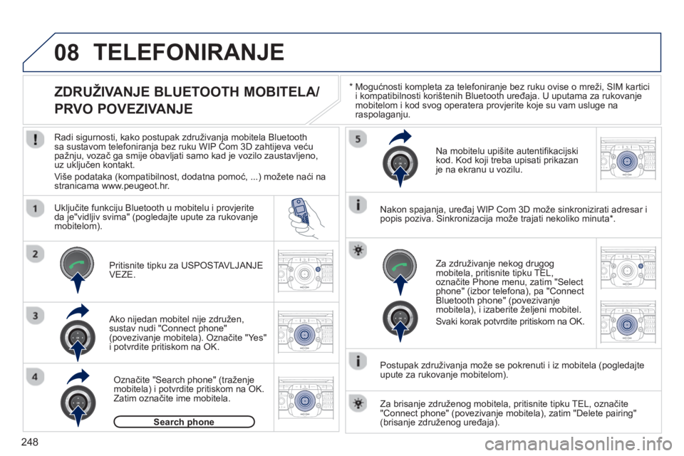 PEUGEOT 3008 2012.5 Upute Za Rukovanje (in Croatian) 248
08
2ABC3DEF5JKL4GHI6MNO8TUV7PQRS9WXYZ0*#
1RADIO MEDIANAV TRAFFIC
SETUPADDR
BOOK
2ABC3DEF5JKL4GHI6MNO8TUV7PQRS9WXYZ0*#
1RADIO MEDIANAV TRAFFIC
SETUPADDR
BOOK
2ABC3DEF5JKL4GHI6MNO8TUV7PQRS9WXYZ0*#
1 PEUGEOT 3008 2012.5 Upute Za Rukovanje (in Croatian) 248
08
2ABC3DEF5JKL4GHI6MNO8TUV7PQRS9WXYZ0*#
1RADIO MEDIANAV TRAFFIC
SETUPADDR
BOOK
2ABC3DEF5JKL4GHI6MNO8TUV7PQRS9WXYZ0*#
1RADIO MEDIANAV TRAFFIC
SETUPADDR
BOOK
2ABC3DEF5JKL4GHI6MNO8TUV7PQRS9WXYZ0*#
1
