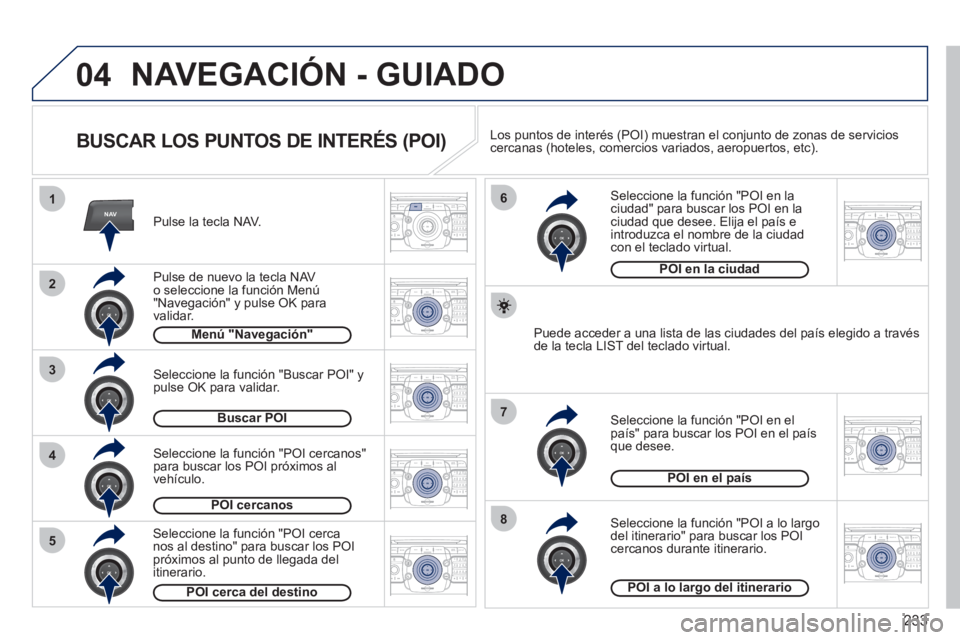 PEUGEOT 3008 2011.5 Manual del propietario (in Spanish) 233
04
NAV1
3
4
6
7
8
2
5
2ABC3DEF5JKL4GHI6MNO8TUV7PQRS9WXYZ0*#
1RADIO MEDIANAV ESC TRAFFIC
SETUPADDR
BOOK
2ABC3DEF5JKL4GHI6MNO8TUV7PQRS9WXYZ0*#
1RADIO MEDIANAV ESC TRAFFIC
SETUPADDR
BOOK
2ABC3DEF5JKL PEUGEOT 3008 2011.5 Manual del propietario (in Spanish) 233
04
NAV1
3
4
6
7
8
2
5
2ABC3DEF5JKL4GHI6MNO8TUV7PQRS9WXYZ0*#
1RADIO MEDIANAV ESC TRAFFIC
SETUPADDR
BOOK
2ABC3DEF5JKL4GHI6MNO8TUV7PQRS9WXYZ0*#
1RADIO MEDIANAV ESC TRAFFIC
SETUPADDR
BOOK
2ABC3DEF5JKL