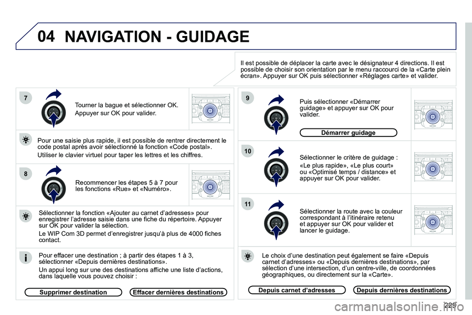 PEUGEOT 3008 2011.5  Manuel du propriétaire (in French) 229
04
7
8
9
10
11
2ABC3DEF5JKL4GHI6MNO8TUV7PQRS9WXYZ0*#
1RADIO MEDIANAV ESC TRAFFIC
SETUPADDR
BOOK
2ABC3DEF5JKL4GHI6MNO8TUV7PQRS9WXYZ0*#
1RADIO MEDIANAV ESC TRAFFIC
SETUPADDR
BOOK
2ABC3DEF5JKL4GHI6MN