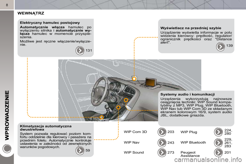 PEUGEOT 3008 2010  Instrukcja obsługi (in Polish) 8
� �W�E�W�N!�T�R�Z� � 
� � �E�l�e�k�t�r�y�c�z�n�y� �h�a�m�u�l�e�c� �p�o�s�t�o�j�o�w�y�  
  
�A�u�t�o�m�a�t�y�c�z�n�i�e�  �w�ł"�c�z�a � �  �h�a�m�u�l�e�c�  �p�o� 
�w�y�ł"�c�z�e�n�i�u�  �s