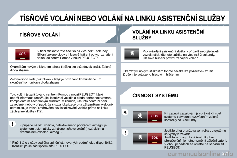 PEUGEOT 3008 2010  Návod na použití (in Czech) 201
� � � � � � � �T�Í�S2�O�V�É� �V�O�L�Á�N�Í� �N�E�B�O� �V�O�L�Á�N�Í� �N�A� �L�I�N�K�U� �A�S�I�S�T�E�N�Č�N�Í� �S�L�U�Ž�B�Y� 
� � �T�Í�S2�O�V�É� �V�O�L�Á�N�Í� � � �V�O�L�Á�N�Í� �N�A� 