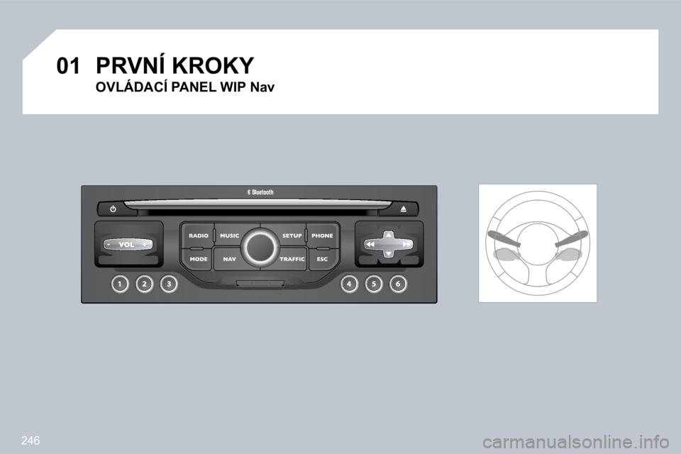 PEUGEOT 3008 2009.5.  Návod na použití (in Czech) 246
01 PRVNÍ KROKY 
  OVLÁDACÍ PANEL WIP Nav      