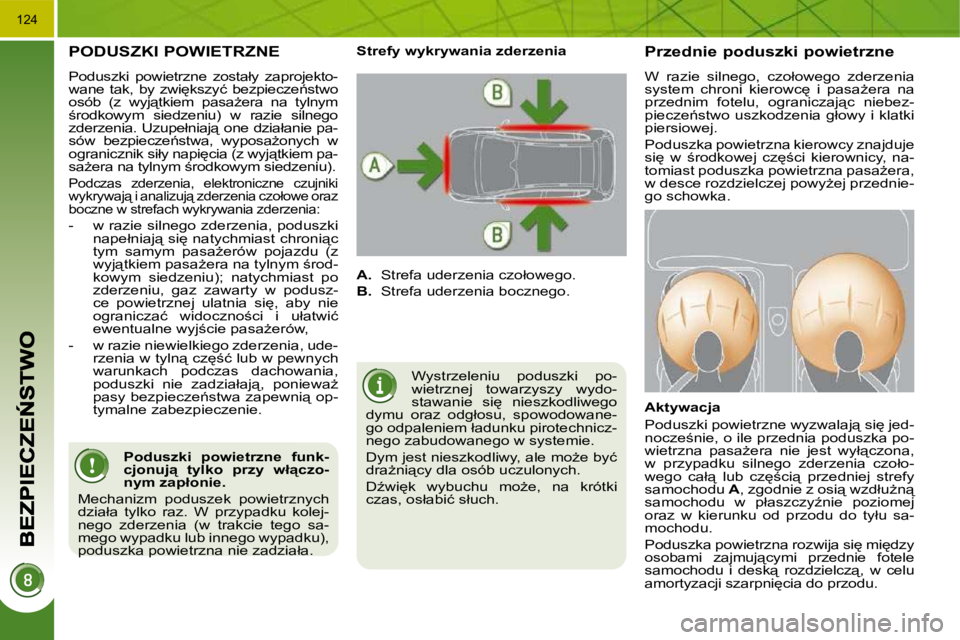 PEUGEOT 3008 2008.5  Instrukcja obsługi (in Polish) �1�2�4
� � �P�O�D�U�S�Z�K�I� �P�O�W�I�E�T�R�Z�N�E� 
� �P�o�d�u�s�z�k�i�  �p�o�w�i�e�t�r�z�n�e�  �z�o�s�t�a�ł�y�  �z�a�p�r�o�j�e�k�t�o�- 
�w�a�n�e�  �t�a�k�,�  �b�y�  �z�w�i
�k�s�z�y�ć�  �b�e�z�p�i�