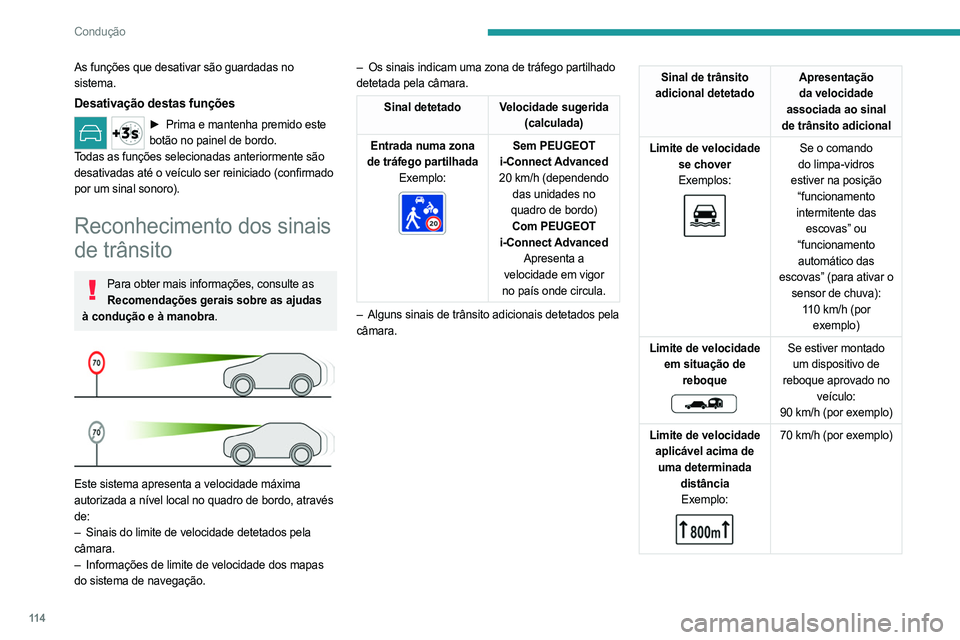 PEUGEOT 308 2023 Manual de utilização (in Portuguese) 11 4
Condução
As funções que desativar são guardadas no
sistema.
Desativação destas funções
► Prima e mantenha premido este
botão no painel de bordo.
Todas as funções selecionadas ante PEUGEOT 308 2023 Manual de utilização (in Portuguese) 11 4
Condução
As funções que desativar são guardadas no
sistema.
Desativação destas funções
► Prima e mantenha premido este
botão no painel de bordo.
Todas as funções selecionadas ante