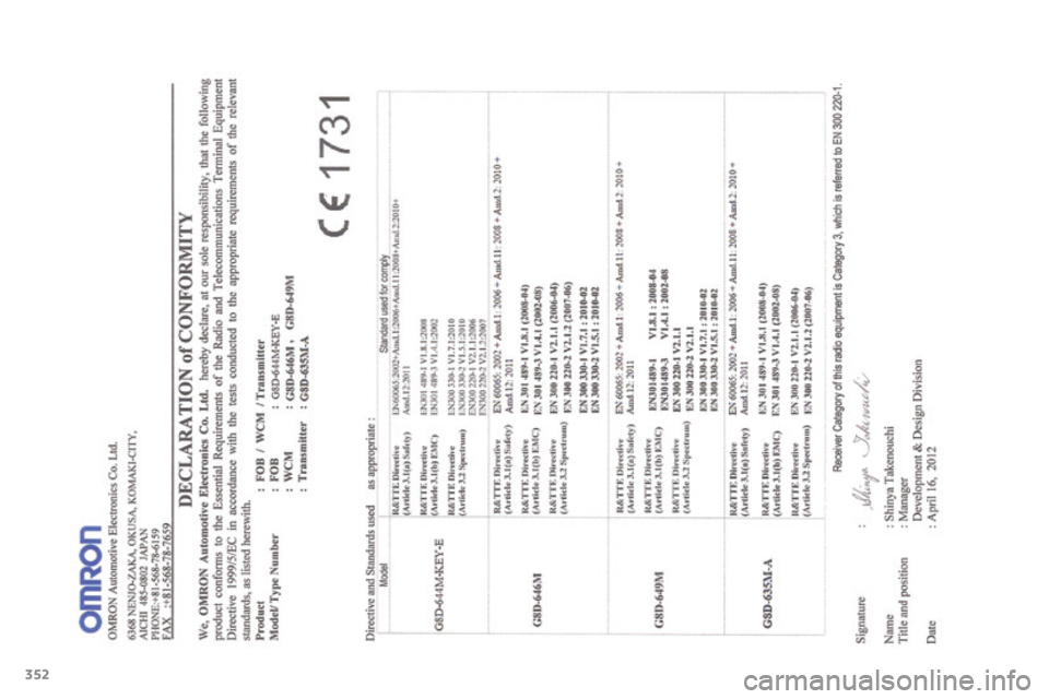 PEUGEOT 4008 2017 Manual del propietario (in Spanish) 352
4008_es_Chap12_certificats_ed01-2016 PEUGEOT 4008 2017 Manual del propietario (in Spanish) 352
4008_es_Chap12_certificats_ed01-2016
