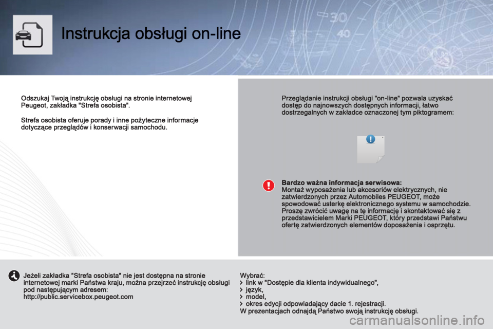 PEUGEOT 4008 2012  Instrukcja obsługi (in Polish) 