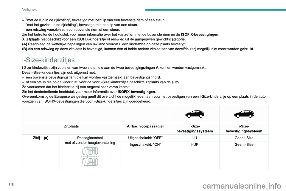 PEUGEOT 5008 2020 Instructieboekje (in Dutch) 11 8
Veiligheid
– "met de rug in de rijrichting", bevestigd met behulp van een bovenste ri\
em of een steun.
– “met het gezicht in de rijrichting", bevestigd met behulp van een ste\ PEUGEOT 5008 2020 Instructieboekje (in Dutch) 11 8
Veiligheid
– "met de rug in de rijrichting", bevestigd met behulp van een bovenste ri\
em of een steun.
– “met het gezicht in de rijrichting", bevestigd met behulp van een ste\