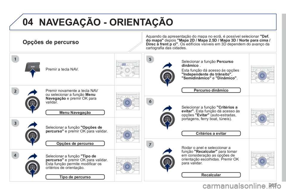 PEUGEOT 5008 2014  Manual de utilização (in Portuguese) 283
04
NAV2ABC3DEF5JKL4GHI6MNO8TUV7PQRS9WXYZ0*#
1RADIO MEDIANAV TRAFFIC
SETUPADDR
BOOK
2ABC3DEF5JKL4GHI6MNO8TUV7PQRS9WXYZ0*#
1RADIO MEDIANAV TRAFFIC
SETUPADDR
BOOK
2ABC3DEF5JKL4GHI6MNO8TUV7PQRS9WXYZ0*