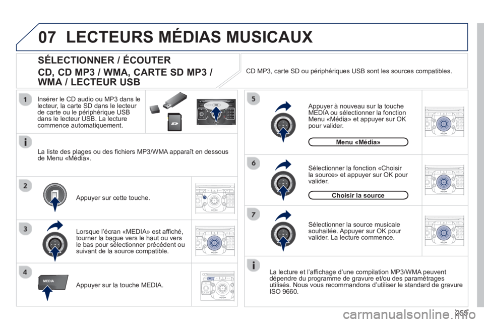 PEUGEOT 5008 2013  Manuel du propriétaire (in French) 255
07
MEDIA
2ABC3DEF5JKL4GHI6MNO8TUV7PQRS9WXYZ0*#
1RADIO MEDIANAV ESC TRAFFIC
SETUPADDR
BOOK
2ABC3DEF5JKL4GHI6MNO8TUV7PQRS9WXYZ0*#
1RADIO MEDIANAV TRAFFIC
SETUPADDR
BOOK
2ABC3DEF5JKL4GHI6MNO8TUV7PQRS