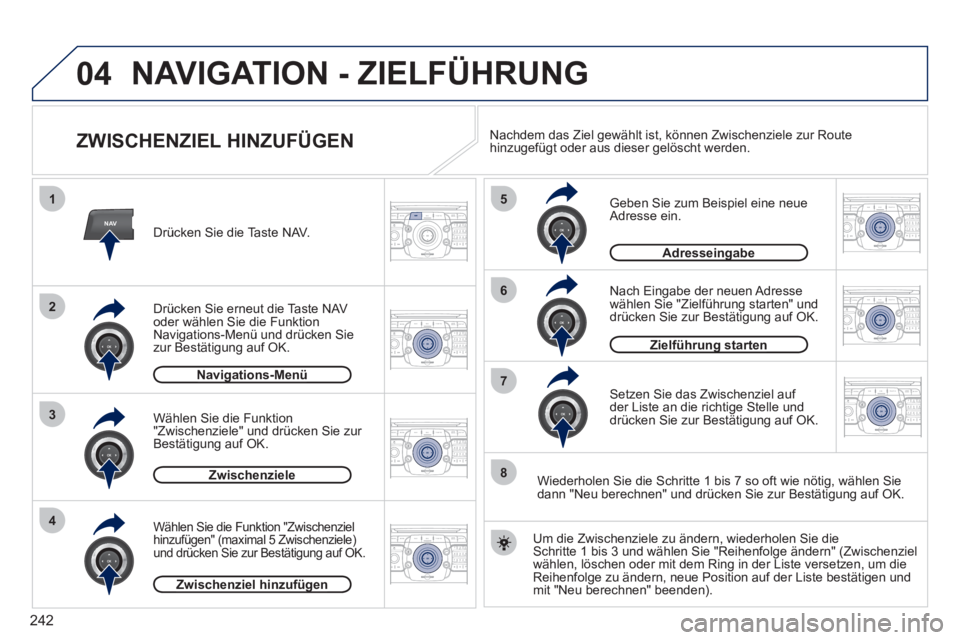 PEUGEOT 5008 2012 Betriebsanleitungen (in German) 242
04
NAV
1
3
4
5
6
7
2
8
2ABC3DEF5JKL4GHI6MNO8TUV7PQRS9WXYZ0*#
1RADIO MEDIANAV ESC TRAFFIC
SETUPADDR
BOOK
2ABC3DEF5JKL4GHI6MNO8TUV7PQRS9WXYZ0*#
1RADIO MEDIANAV ESC TRAFFIC
SETUPADDR
BOOK
2ABC3DEF5JK PEUGEOT 5008 2012 Betriebsanleitungen (in German) 242
04
NAV
1
3
4
5
6
7
2
8
2ABC3DEF5JKL4GHI6MNO8TUV7PQRS9WXYZ0*#
1RADIO MEDIANAV ESC TRAFFIC
SETUPADDR
BOOK
2ABC3DEF5JKL4GHI6MNO8TUV7PQRS9WXYZ0*#
1RADIO MEDIANAV ESC TRAFFIC
SETUPADDR
BOOK
2ABC3DEF5JK
