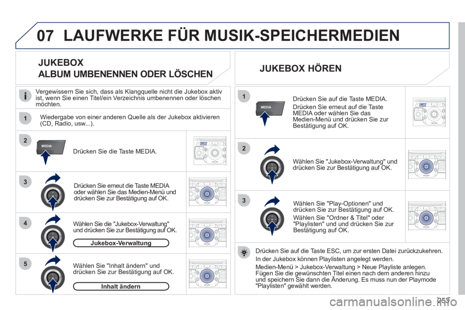 PEUGEOT 5008 2012 Betriebsanleitungen (in German) 253
07
1
4
1
2
3
MEDIA2
3
5
MEDIA
2ABC3DEF5JKL4GHI6MNO8TUV7PQRS9WXYZ0*#
1RADIO MEDIANAV ESC TRAFFIC
SETUPADDR
BOOK
2ABC3DEF5JKL4GHI6MNO8TUV7PQRS9WXYZ0*#
1RADIO MEDIANAV ESC TRAFFIC
SETUPADDR
BOOK
2ABC PEUGEOT 5008 2012 Betriebsanleitungen (in German) 253
07
1
4
1
2
3
MEDIA2
3
5
MEDIA
2ABC3DEF5JKL4GHI6MNO8TUV7PQRS9WXYZ0*#
1RADIO MEDIANAV ESC TRAFFIC
SETUPADDR
BOOK
2ABC3DEF5JKL4GHI6MNO8TUV7PQRS9WXYZ0*#
1RADIO MEDIANAV ESC TRAFFIC
SETUPADDR
BOOK
2ABC