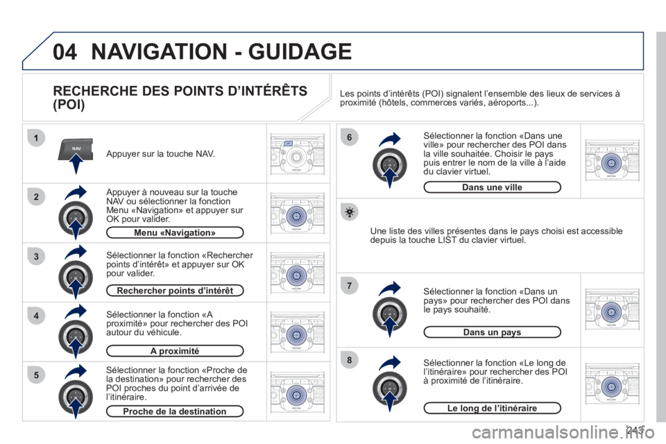 PEUGEOT 5008 2012 Manuel du propriétaire (in French) 243
04
NAV
3
4
6
7
8
2
5
2ABC3DEF5JKL4GHI6MNO8TUV7PQRS9WXYZ0*#
1RADIO MEDIANAV ESC TRAFFIC
SETUPADDR
BOOK
2ABC3DEF5JKL4GHI6MNO8TUV7PQRS9WXYZ0*#
1RADIO MEDIANAV ESC TRAFFIC
SETUPADDR
BOOK
2ABC3DEF5JKL4 PEUGEOT 5008 2012 Manuel du propriétaire (in French) 243
04
NAV
3
4
6
7
8
2
5
2ABC3DEF5JKL4GHI6MNO8TUV7PQRS9WXYZ0*#
1RADIO MEDIANAV ESC TRAFFIC
SETUPADDR
BOOK
2ABC3DEF5JKL4GHI6MNO8TUV7PQRS9WXYZ0*#
1RADIO MEDIANAV ESC TRAFFIC
SETUPADDR
BOOK
2ABC3DEF5JKL4