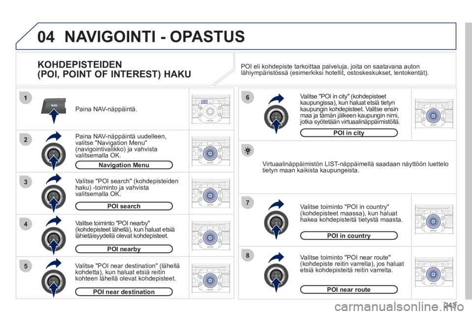 PEUGEOT 5008 2012 Omistajan Käsikirja (in Finnish) 243
04
NAV
3
4
6
7
8
2
5
2ABC3DEF5JKL4GHI6MNO8TUV7PQRS9WXYZ0*#
1RADIO MEDIANAV ESC TRAFFIC
SETUPADDR
BOOK
2ABC3DEF5JKL4GHI6MNO8TUV7PQRS9WXYZ0*#
1RADIO MEDIANAV ESC TRAFFIC
SETUPADDR
BOOK
2ABC3DEF5JKL4 PEUGEOT 5008 2012 Omistajan Käsikirja (in Finnish) 243
04
NAV
3
4
6
7
8
2
5
2ABC3DEF5JKL4GHI6MNO8TUV7PQRS9WXYZ0*#
1RADIO MEDIANAV ESC TRAFFIC
SETUPADDR
BOOK
2ABC3DEF5JKL4GHI6MNO8TUV7PQRS9WXYZ0*#
1RADIO MEDIANAV ESC TRAFFIC
SETUPADDR
BOOK
2ABC3DEF5JKL4