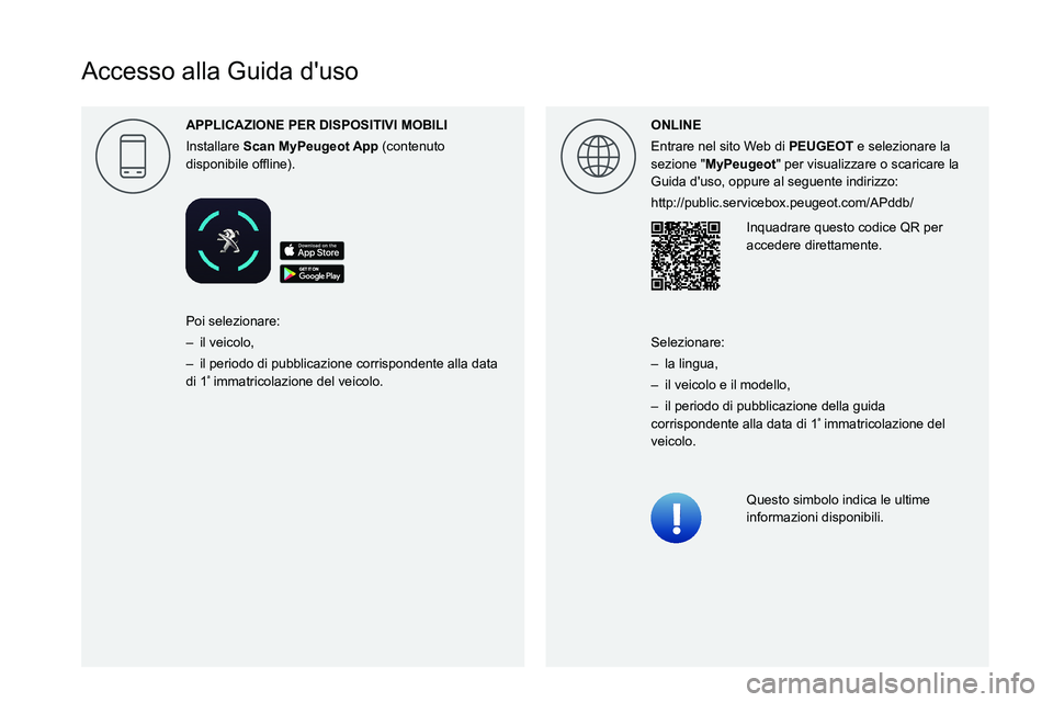 PEUGEOT EXPERT 2021 Manuale duso (in Italian)
Accesso alla Guida d'uso
APPLICAZIONE PER DISPOSITIVI MOBILI
Installare Scan (contenuto
0047004C0056005300520051004C0045004C004F0048000300521089004C00510048 PEUGEOT EXPERT 2021 Manuale duso (in Italian)
Accesso alla Guida d'uso
APPLICAZIONE PER DISPOSITIVI MOBILI
Installare Scan (contenuto
0047004C0056005300520051004C0045004C004F0048000300521089004C00510048