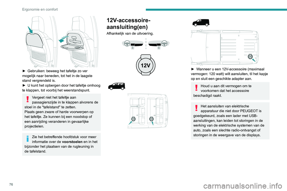 PEUGEOT EXPERT 2021 Instructieboekje (in Dutch) 76
Ergonomie en comfort
USB-aansluiting
De aansluiting kan worden gebruikt om een
draagbaar apparaat of een USB-stick aan te
sluiten.
Via de aansluiting kunt u audiobestanden via de
luidspre PEUGEOT EXPERT 2021 Instructieboekje (in Dutch) 76
Ergonomie en comfort
USB-aansluiting
De aansluiting kan worden gebruikt om een
draagbaar apparaat of een USB-stick aan te
sluiten.
Via de aansluiting kunt u audiobestanden via de
luidspre