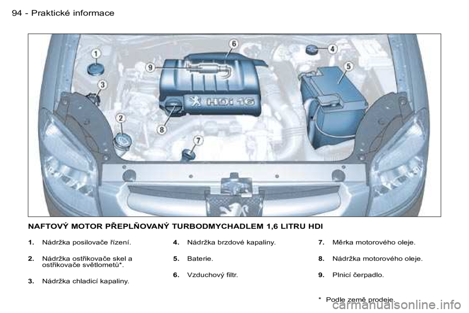 PEUGEOT PARTNER VP 2007  Návod na použití (in Czech) �P�r�a�k�t�i�c�k�é� �i�n�f�o�r�m�a�c�e�9�4 �-
�1�.�  �N�á�d�r�ž�k�a� �p�o�s�i�l�o�v�a�č�e� 9�í�z�e�n�í�.
�2�. �  �N�á�d�r�ž�k�a� �o�s�t9�i�k�o�v�a�č�e� �s�k�e�l� �a� 
�o�s�t9�i�k�o�v�a�č�