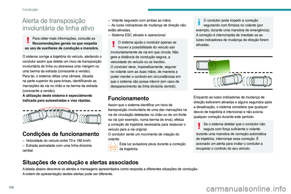 PEUGEOT PARTNER 2022 Manual de utilização (in Portuguese) 160
Condução
Alerta de transposição involuntária de linha ativo
Para obter mais informações, consulte as
Recomendações gerais no que respeita
ao uso de auxiliares de condução e manobra.
O PEUGEOT PARTNER 2022 Manual de utilização (in Portuguese) 160
Condução
Alerta de transposição involuntária de linha ativo
Para obter mais informações, consulte as
Recomendações gerais no que respeita
ao uso de auxiliares de condução e manobra.
O