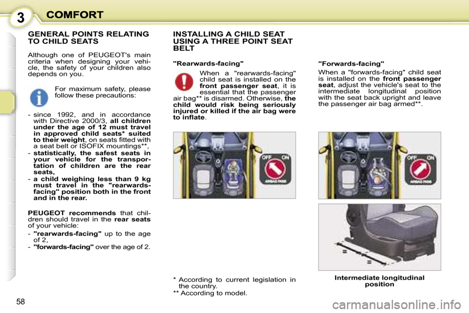 Peugeot 1007 Dag 2007 Workshop Manual �3
�5�8
�A�l�t�h�o�u�g�h�  �o�n�e�  �o�f�  �P�E�U�G�E�O�T��s�  �m�a�i�n� �c�r�i�t�e�r�i�a�  �w�h�e�n�  �d�e�s�i�g�n�i�n�g�  �y�o�u�r�  �v�e�h�i�-�c�l�e�,�  �t�h�e�  �s�a�f�e�t�y�  �o�f�  �y�o�u�r�  �