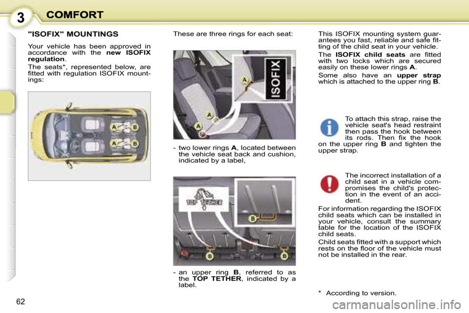 Peugeot 1007 Dag 2007 Workshop Manual �3
�6�2
�"�I�S�O�F�I�X�"� �M�O�U�N�T�I�N�G�S
�Y�o�u�r�  �v�e�h�i�c�l�e�  �h�a�s�  �b�e�e�n�  �a�p�p�r�o�v�e�d�  �i�n� �a�c�c�o�r�d�a�n�c�e�  �w�i�t�h�  �t�h�e� �n�e�w�  �I�S�O�F�I�X� �r�e�g�u�l�a�t�i�